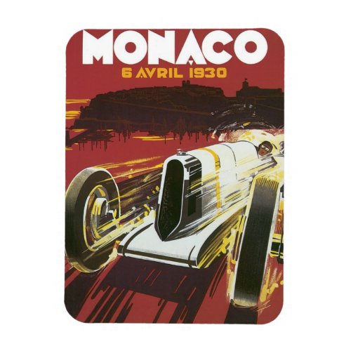 Vintage Travel Poster Monaco Grand Prix Auto Race Magnet
