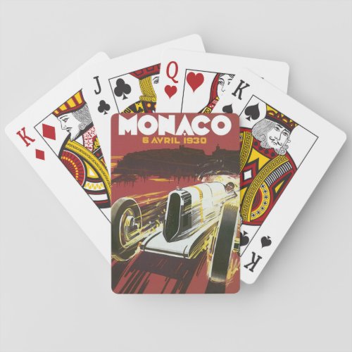 Vintage Travel Poster Monaco Grand Prix Auto Race Playing Cards