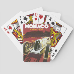 Vintage Travel Poster, Monaco Grand Prix Auto Race Poker Cards