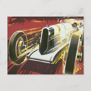 Vintage Travel Poster, Monaco Grand Prix Auto Race Postcard