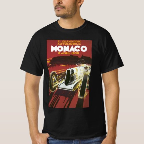 Vintage Travel Poster Monaco Grand Prix Auto Race T_Shirt