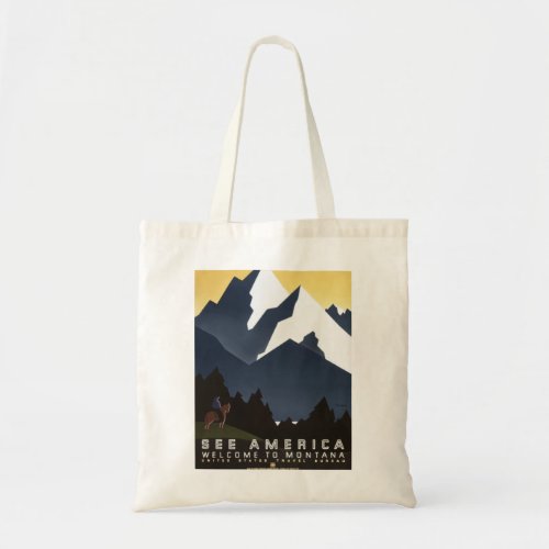 Vintage Travel Poster Montana America USA Tote Bag