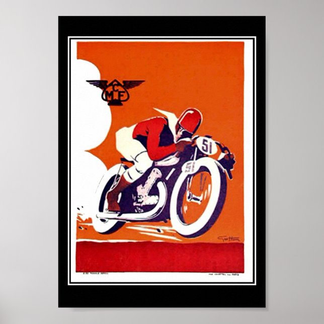 Vintage travel Poster Motorcycle Race (Front)
