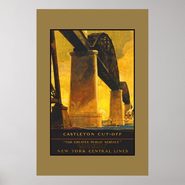 Vintage Travel Poster New York Central Lines (Front)