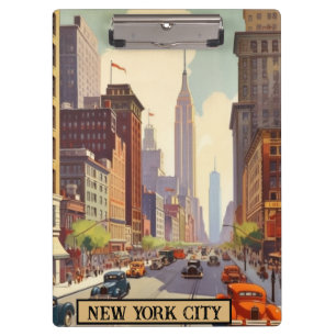 Vintage Travel Poster New York City Clipboard