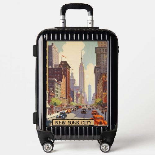 Vintage Travel Poster New York City Luggage