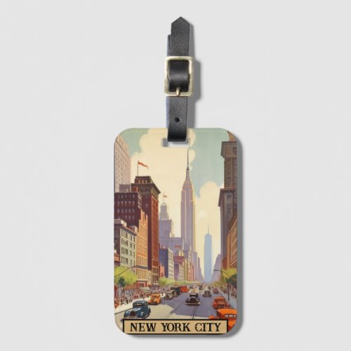 Vintage Travel Poster New York City Luggage Tag