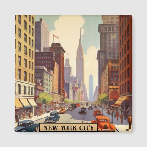 Vintage Travel Poster New York City Magnet