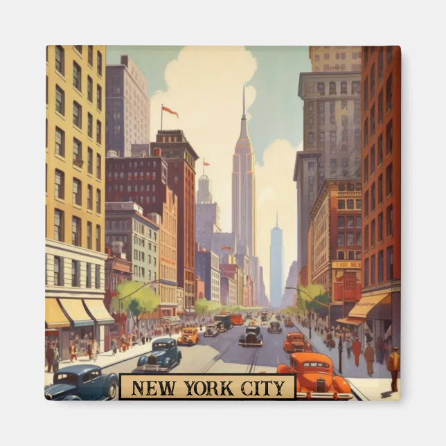 Vintage Travel Poster New York City Magnet | Zazzle