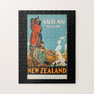 Vintage Travel Poster New Zealand Jigsaw Puzzle