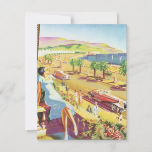 Vintage Travel Poster, Nice, France French Riviera