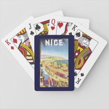 Vintage Travel Poster  Nice  France French Riviera Playing Cards by Tchotchke at Zazzle