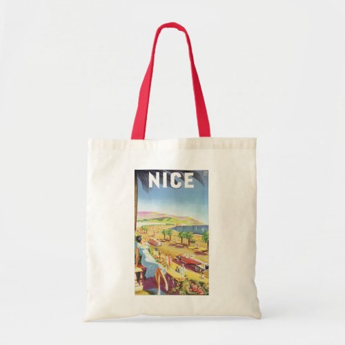 Vintage Travel Poster Nice France French Riviera Tote Bag