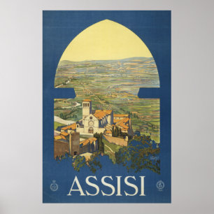 Vintage Travel Poster Of Assisi, Italy