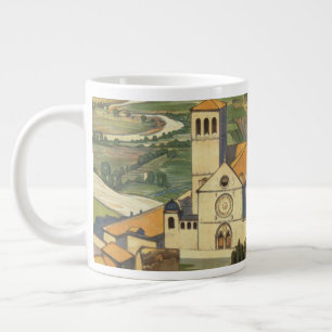 Vintage Travel Poster Of Assisi, Italy Giant Coffee Mug