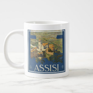 Vintage Travel Poster Of Assisi, Italy Giant Coffee Mug