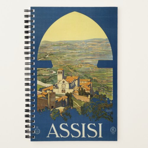 Vintage Travel Poster Of Assisi Italy Notebook