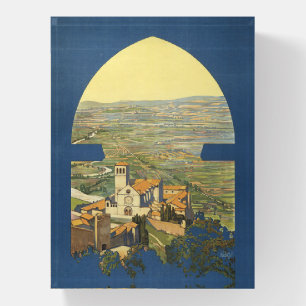 Vintage Travel Poster Of Assisi, Italy Paperweight