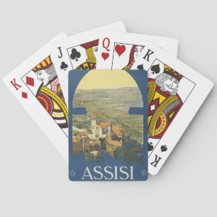 Vintage Travel Poster Of Assisi, Italy Poker Cards