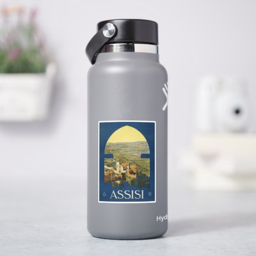 Vintage Travel Poster Of Assisi Italy Sticker