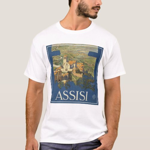 Vintage Travel Poster Of Assisi Italy T_Shirt