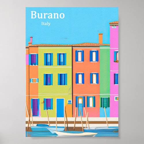 Vintage travel poster of Burano