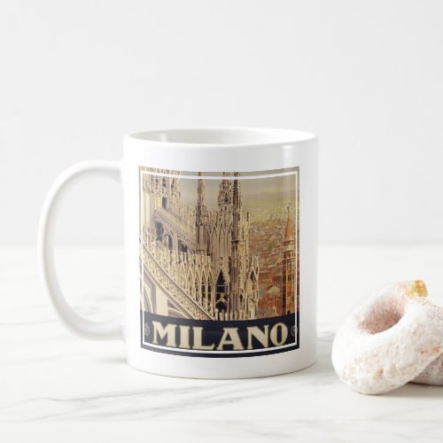 Vintage Travel Poster Of Cathedral In Milan Italy Coffee Mug