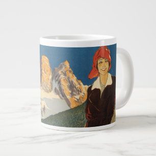 Vintage Travel Poster Of Cortina D'ampezzo, Italy Giant Coffee Mug