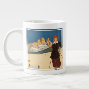 Vintage Travel Poster Of Cortina D'ampezzo, Italy Giant Coffee Mug