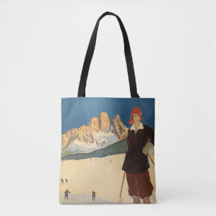Vintage Travel Poster Of Cortina D'ampezzo, Italy Tote Bag