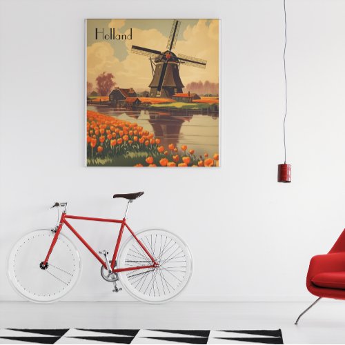 Vintage Travel Poster of Holland customizable