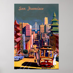 Vintage Travel Poster of San Francisco Cable Car