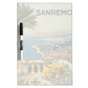 Vintage Travel Poster Of San Remo From A Terrace Dry Erase Board