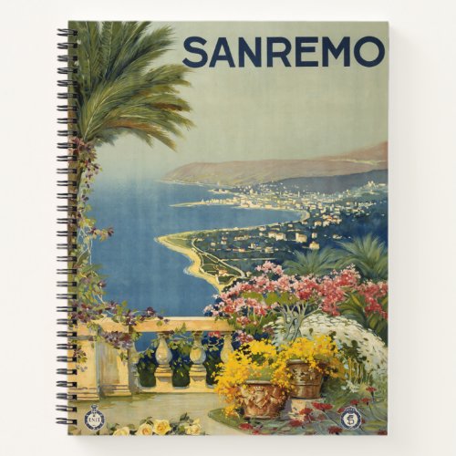 Vintage Travel Poster Of San Remo From A Terrace Notebook