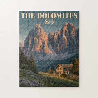 Vintage Travel Poster of the Dolomites in Italy Jigsaw Puzzle
