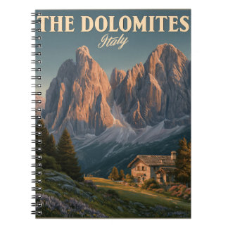 Vintage Travel Poster of the Dolomites in Italy Notebook