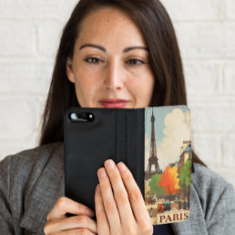 Vintage Travel Poster of the Paris Eifel Tower Samsung Galaxy S5 Wallet Case