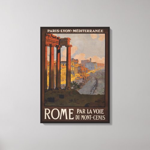 Vintage Travel Poster Of The Roman Forum At Dawn Canvas Print