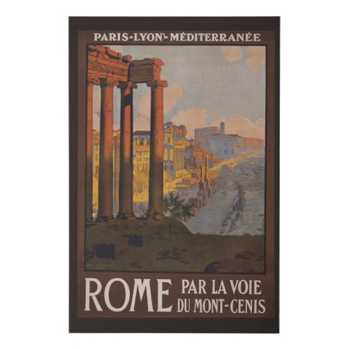 Vintage Travel Poster Of The Roman Forum At Dawn Faux Canvas Print