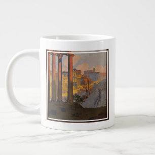 Vintage Travel Poster Of The Roman Forum At Dawn. Giant Coffee Mug