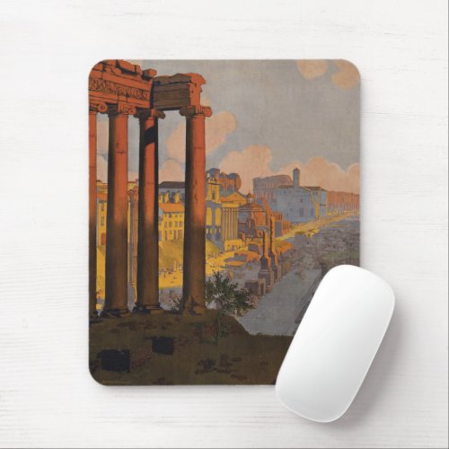 Vintage Travel Poster Of The Roman Forum At Dawn Mouse Pad