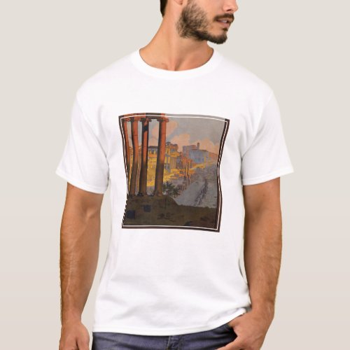 Vintage Travel Poster Of The Roman Forum At Dawn T_Shirt