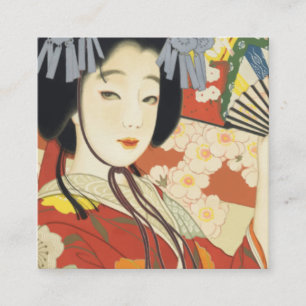 Vintage Travel Poster Osaka Japan Square Business Card