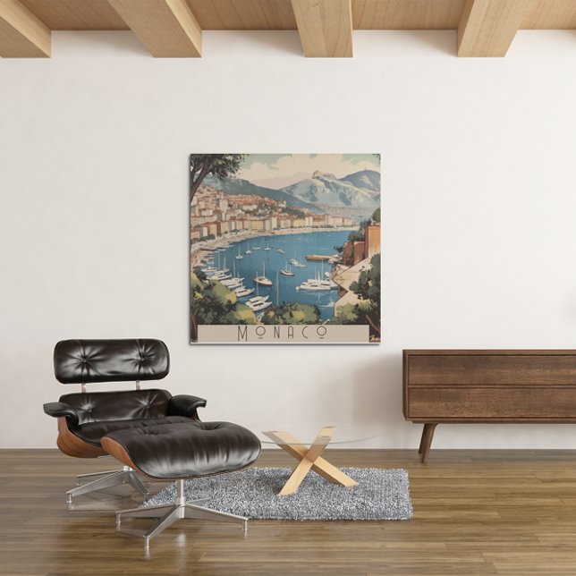 Vintage Travel Poster overlooking Monaco harbor (Creator Uploaded)