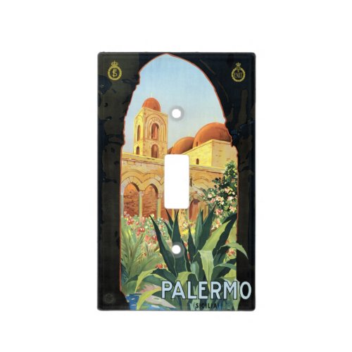Vintage Travel Poster Palermo Sicily Italy Light Switch Cover