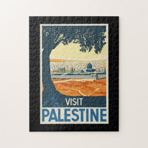 Vintage Travel Poster Palestine Painting Jigsaw Puzzle