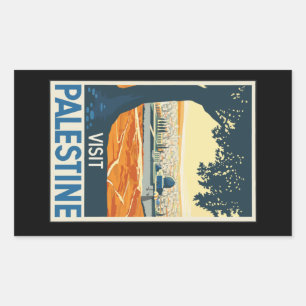 Vintage-Travel-Poster-Palestine Rectangular Sticker