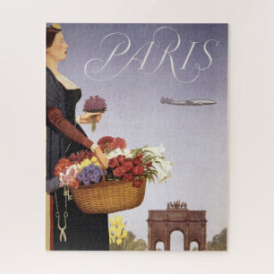 Vintage Travel Poster, Paris Via Constellation Jigsaw Puzzle