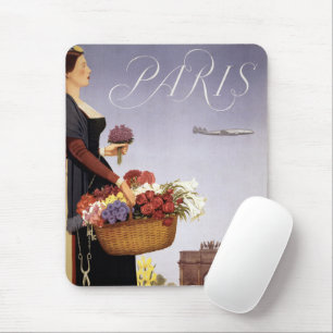 Vintage Travel Poster, Paris Via Constellation Mouse Pad