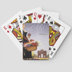 Vintage Travel Poster, Paris Via Constellation Poker Cards